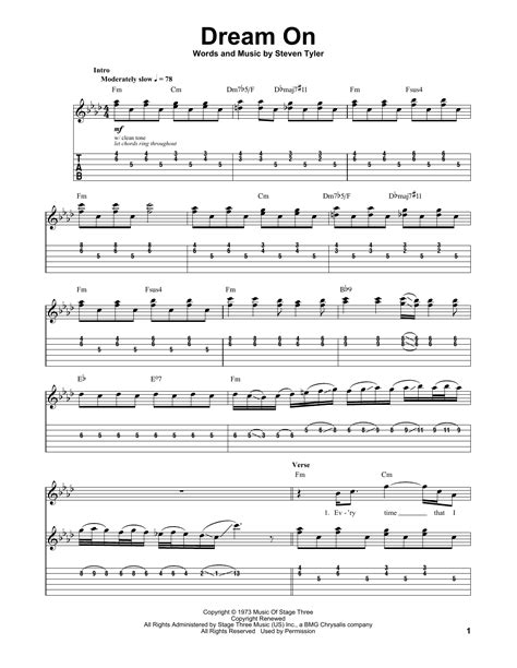 tablature dream on.